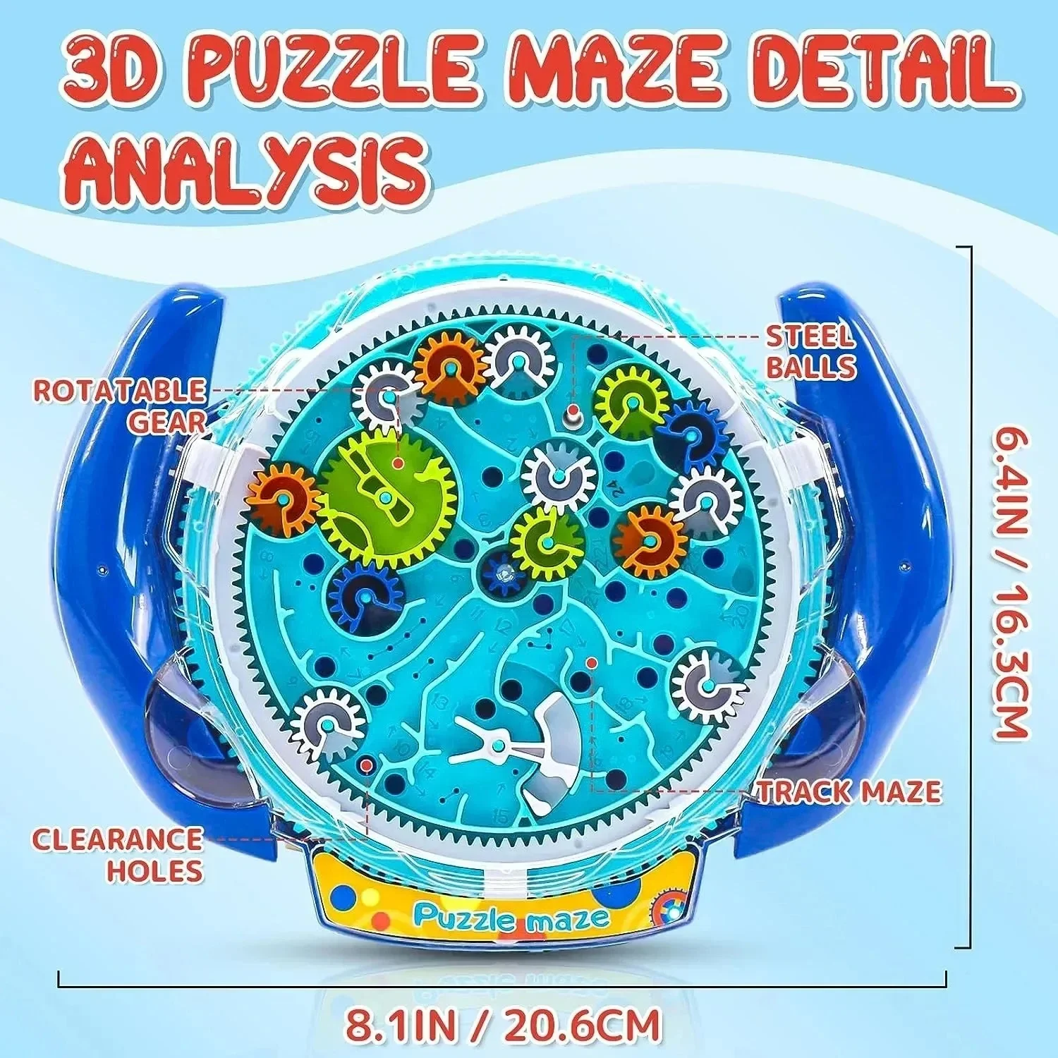 3D ball maze wheel – skill and learning game - Image 4