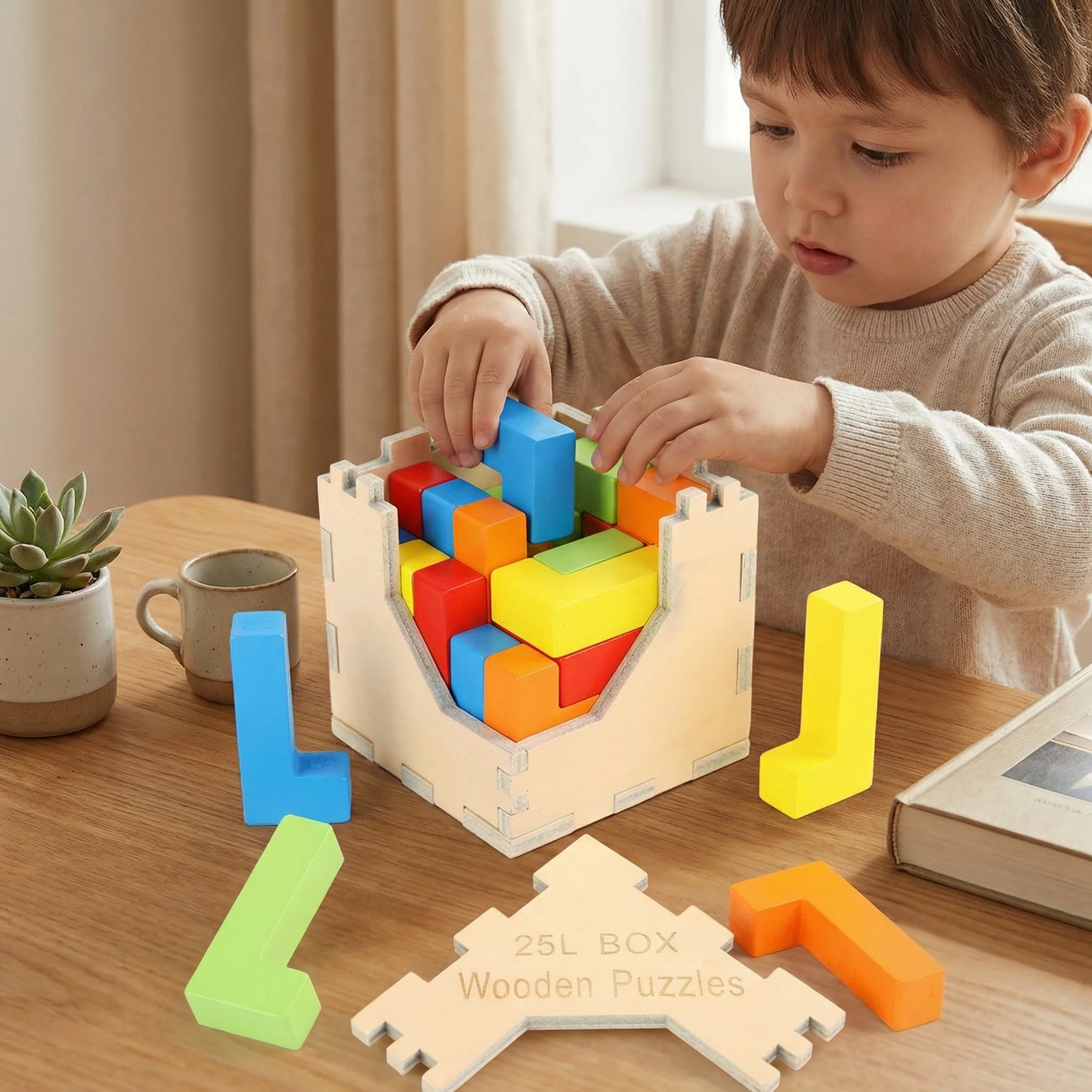 3D Wooden Logic Puzzle & Shape Challenge - Image 6
