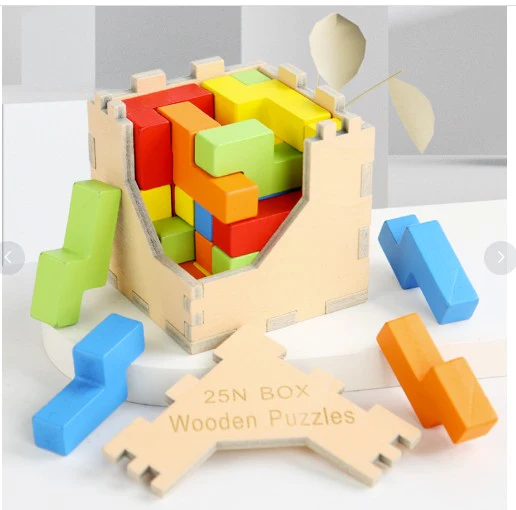 3D Wooden Logic Puzzle & Shape Challenge - Image 8