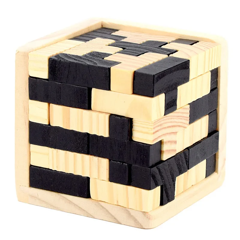 Children's Tetris Game and Learning Cube Made of Wood - Image 6