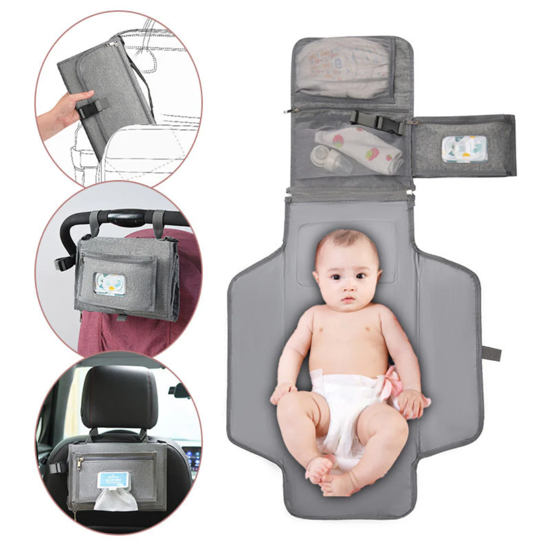Compact Changing Mat with Pockets for On-the-Go