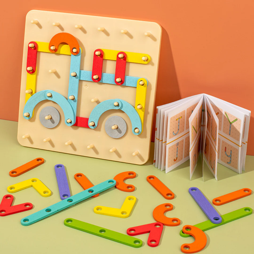 Creative Montessori wooden nail puzzle toy - Image 4