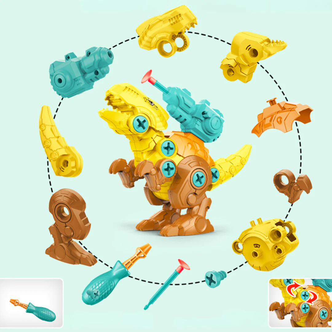 Dinosaur Screw Set with Suction Cup Cannon - Image 3