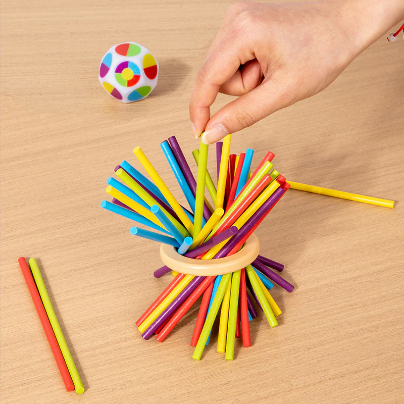 Educational 3-in-1 wooden ball and stick dexterity game - Image 2