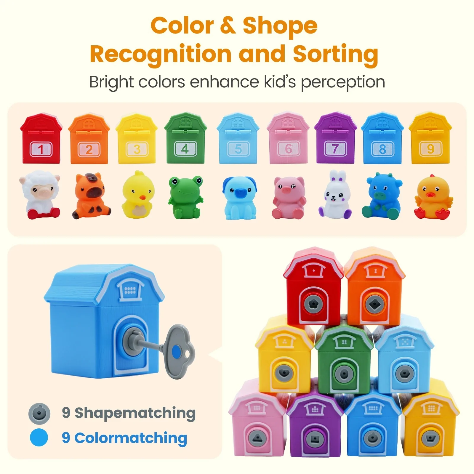Educational Montessori Farm Number Train Toy - Image 4