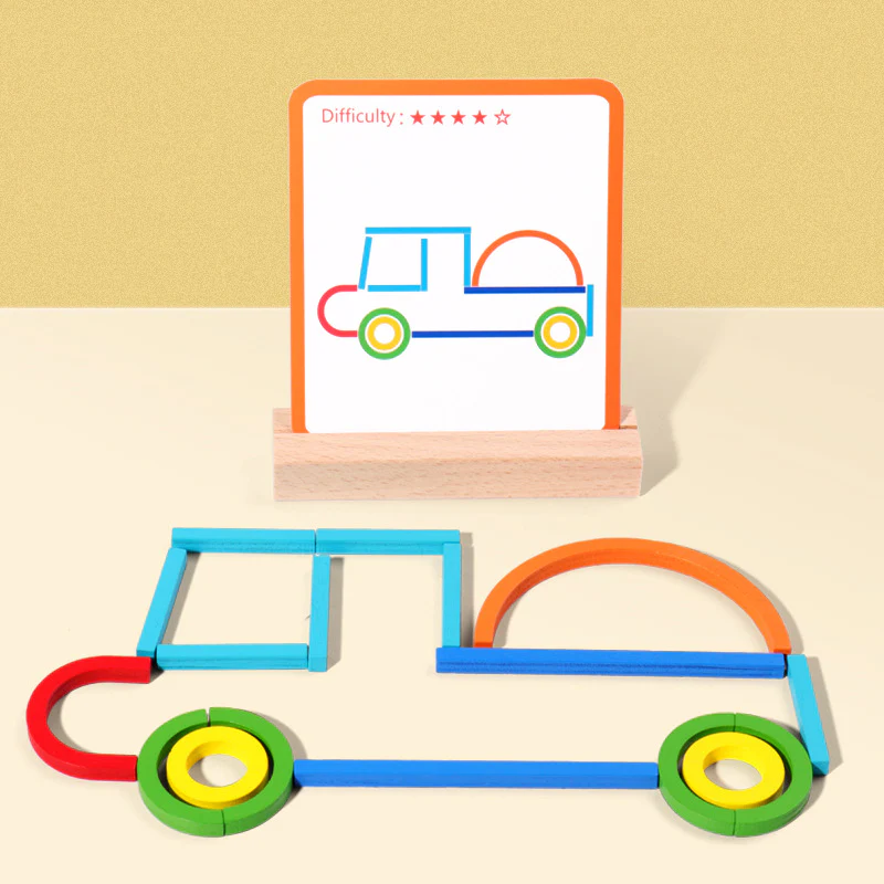 Educational Montessori Sticks and Rings Building Blocks - Image 6