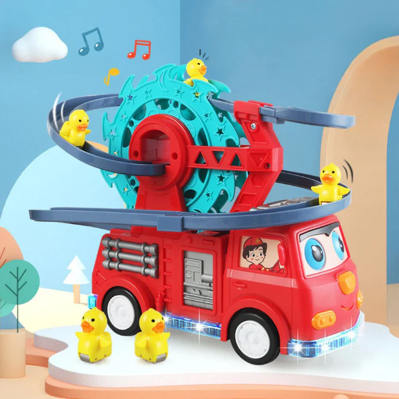 Fire brigade duck slide toy car - Image 2