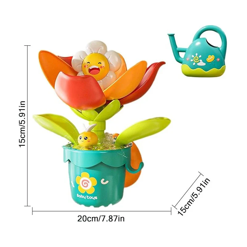 Flower Fun Bath Toy with Watering Can! - Image 5