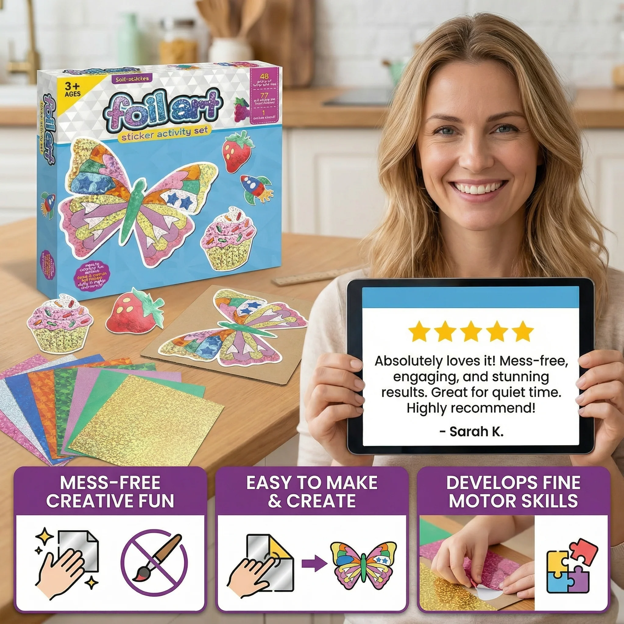 Foil Art Craft Kit for Kids – Mess-Free Creative Fun - Image 2