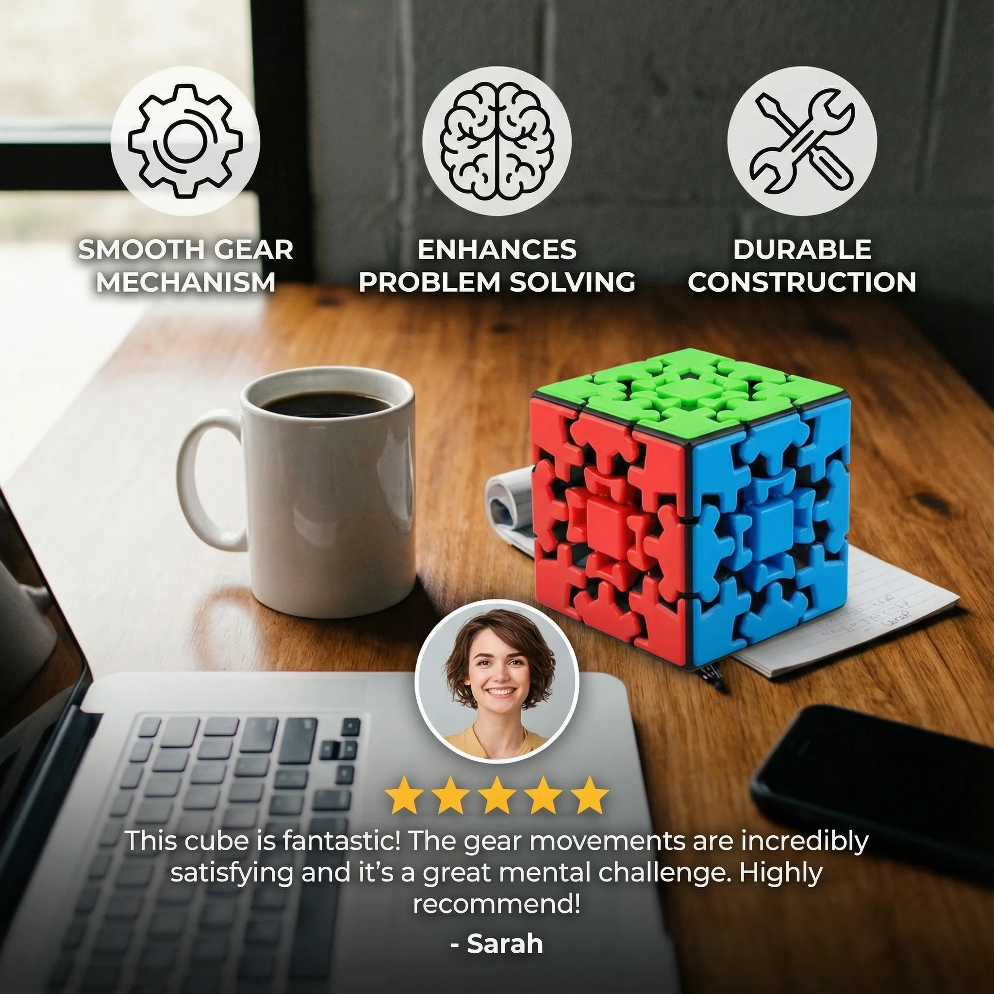 Gear Magic Cube 3×3×3 – Mechanical Puzzle Game - Image 2