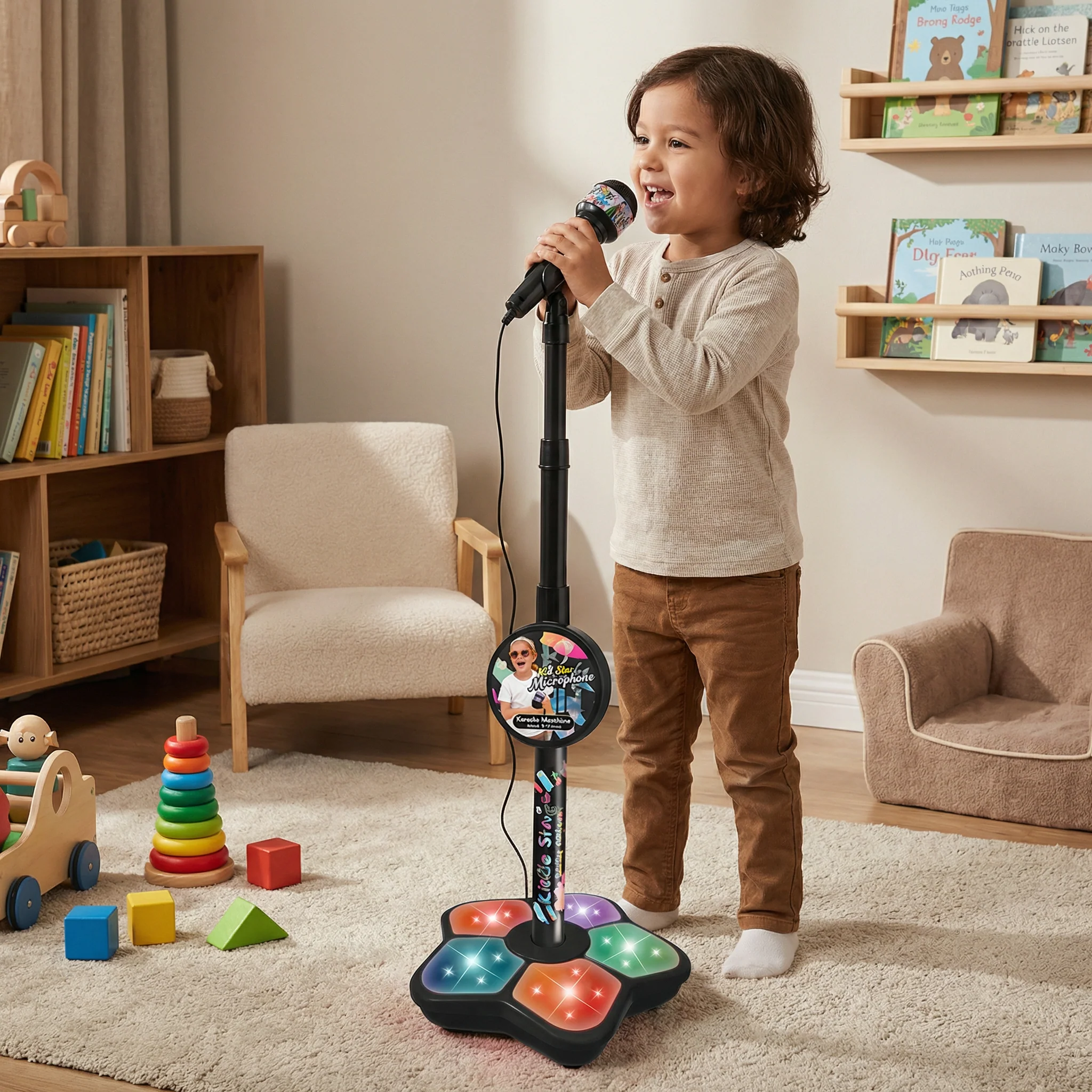 Kids Karaoke Machine with Microphone Stand – Singing Fun Set - Image 7