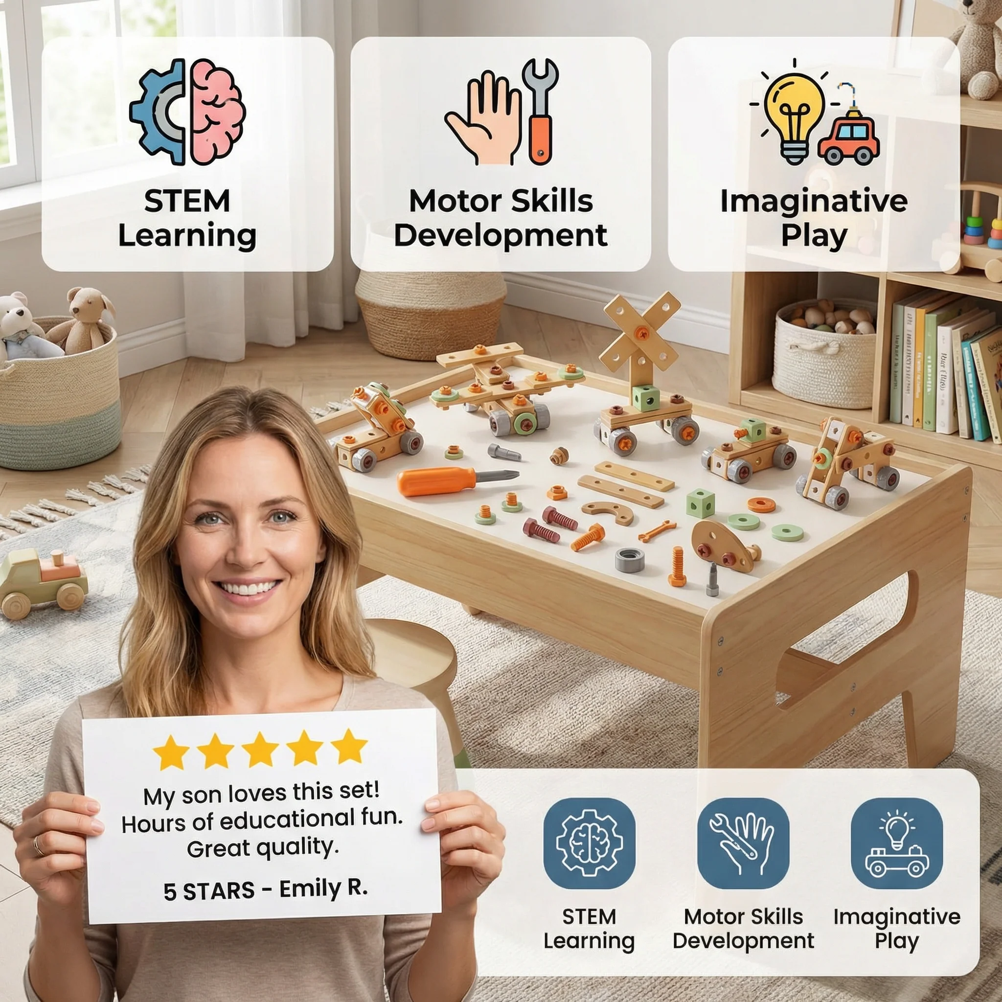 Kids Tool Set for Building & Fixing – Educational Construction Toy - Image 2