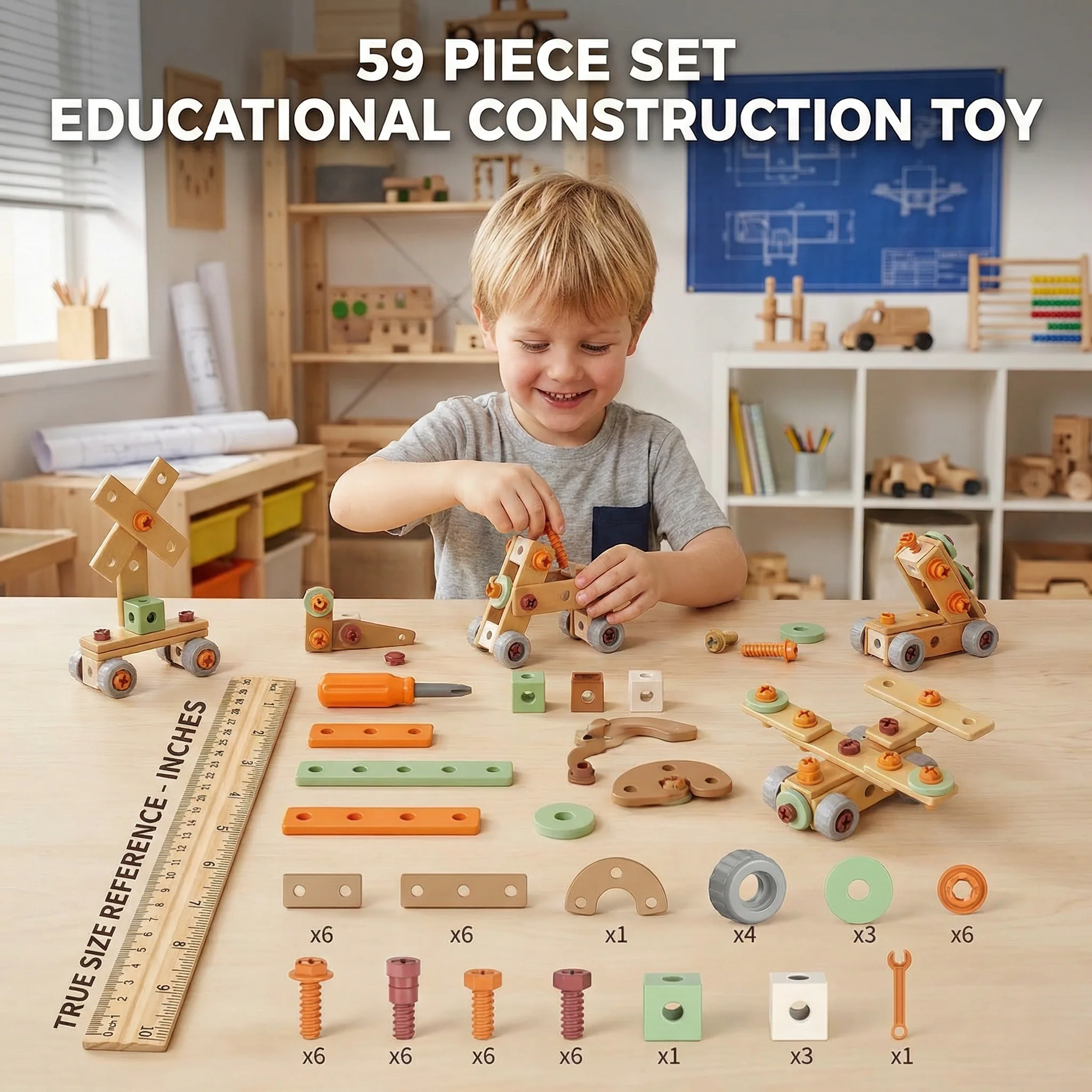 Kids Tool Set for Building & Fixing – Educational Construction Toy - Image 5