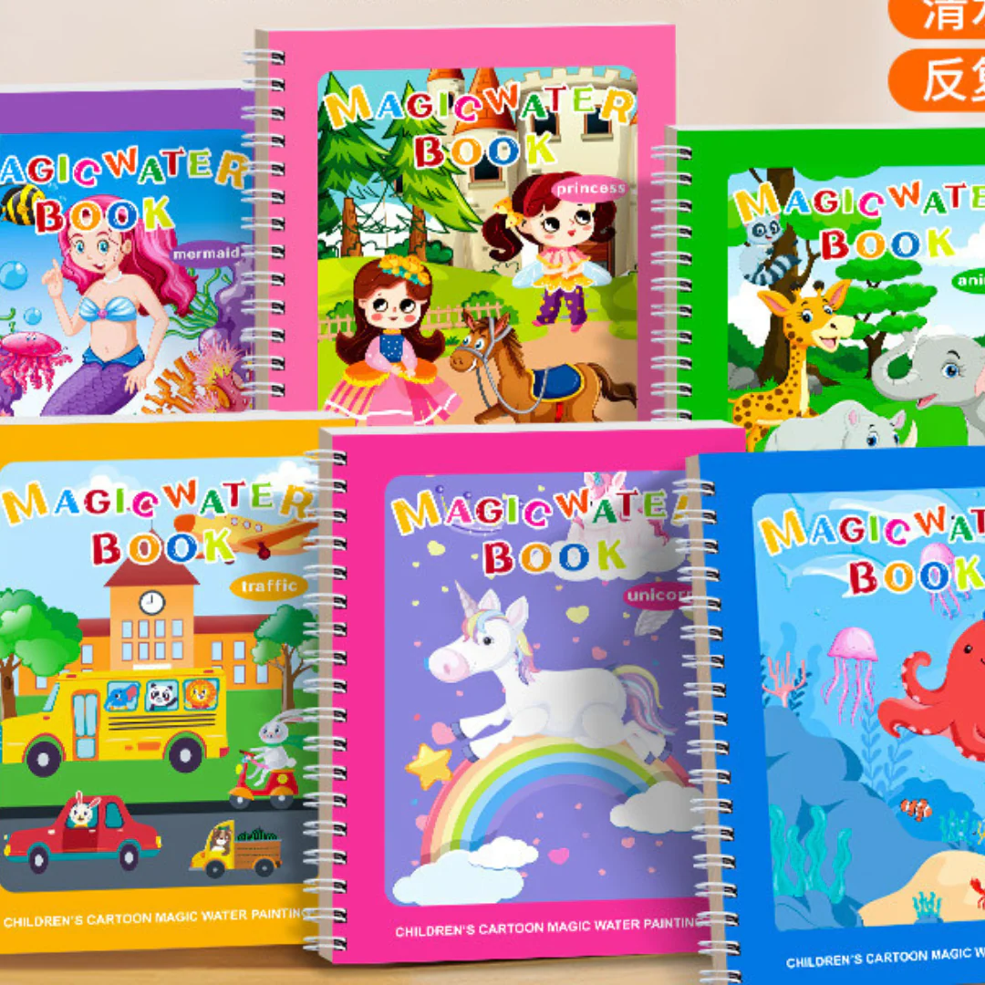 Magic Self Erasing Water Painting Book Set with Water Brush - Image 10