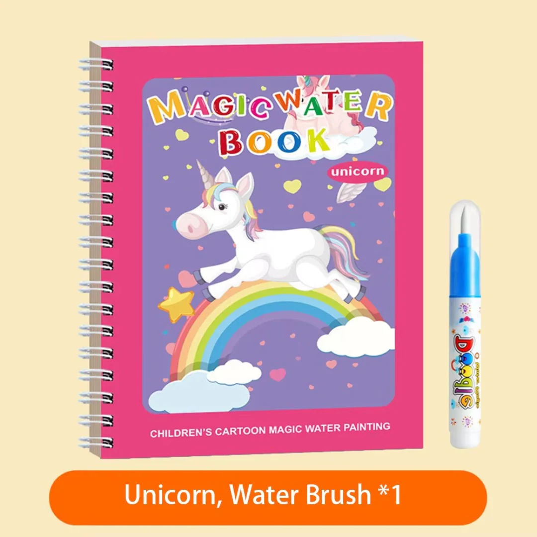 Magic Self Erasing Water Painting Book Set with Water Brush - Image 5