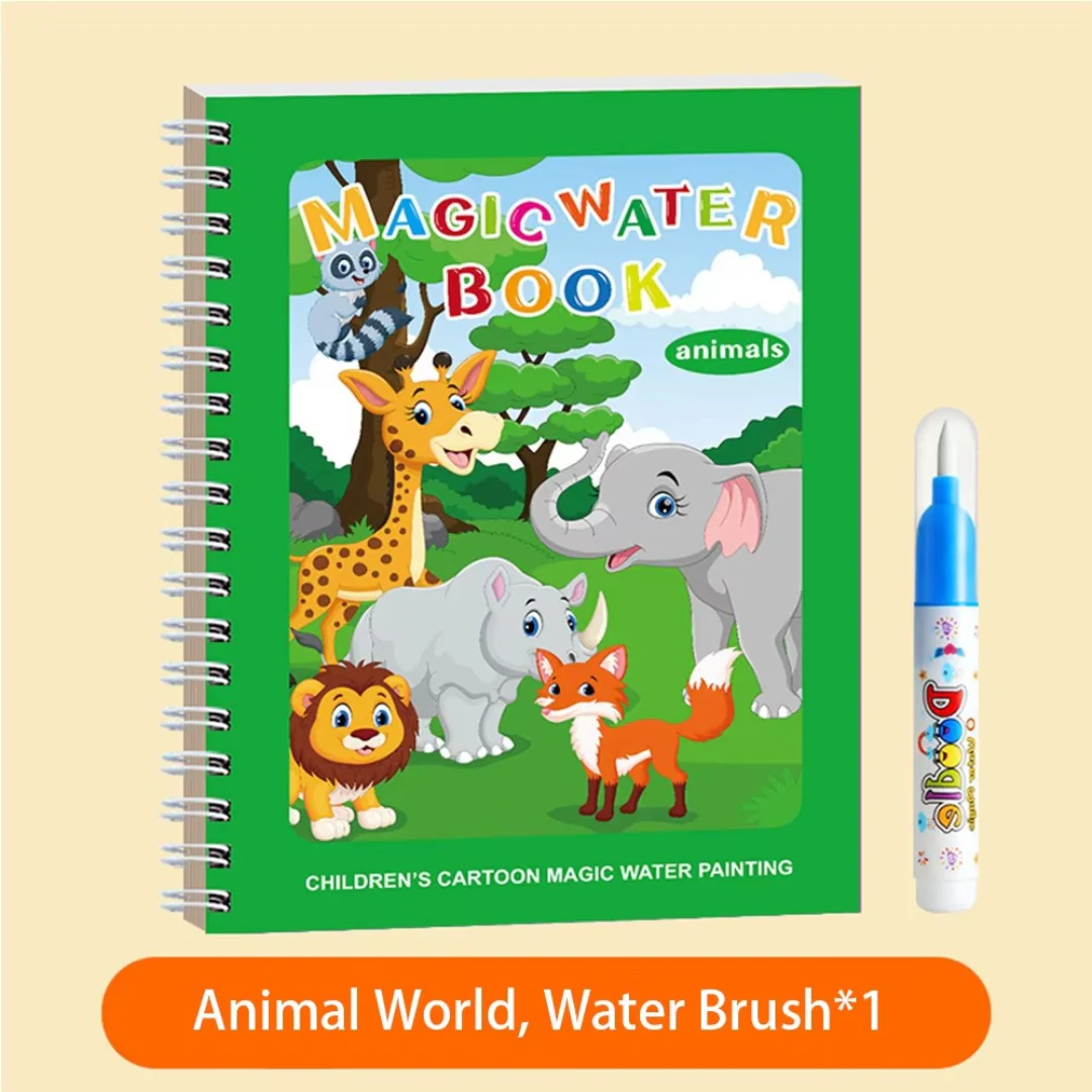 Magic Self Erasing Water Painting Book Set with Water Brush (Set of 6) - Image 11