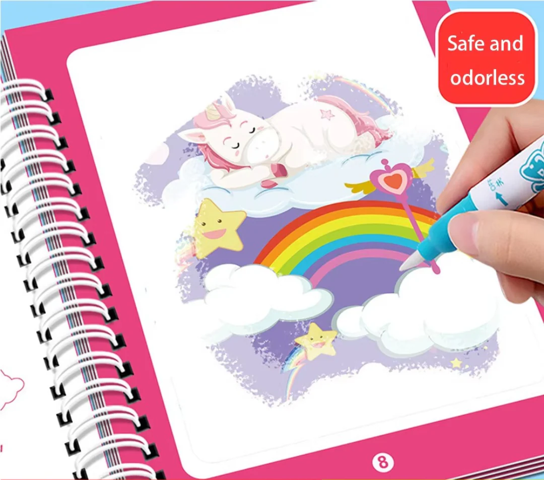 Magic Self Erasing Water Painting Book Set with Water Brush (Set of 6) - Image 5