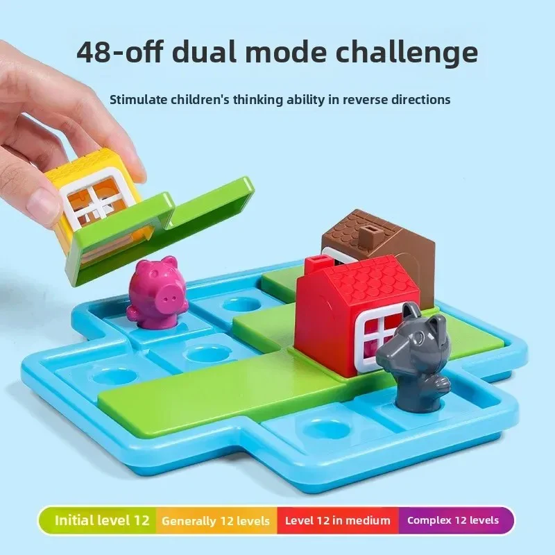 Montessori 3 Little Pigs and the Wolf Puzzle and Skill Game - Image 3