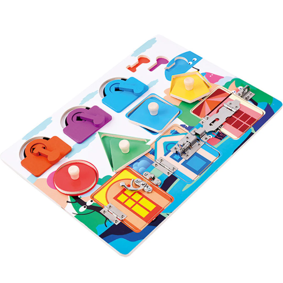 Montessori Activity Board with Various Tasks - Image 6