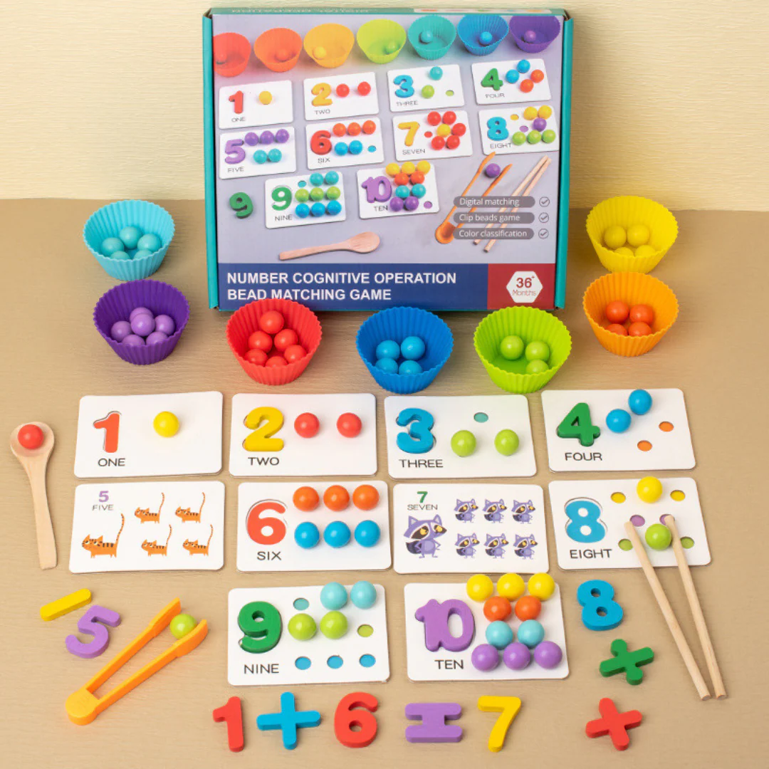 Montessori Ball Number and Colour Sorting Set for Learning to Count - Image 6