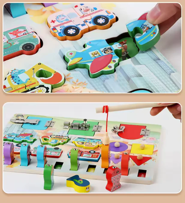 Montessori Busy Board Puzzle – Early Education Key Lock Unlock Toy for Boys and Girls - Image 2