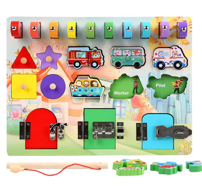 Montessori Busy Board Puzzle – Early Education Key Lock Unlock Toy for Boys and Girls - Image 5