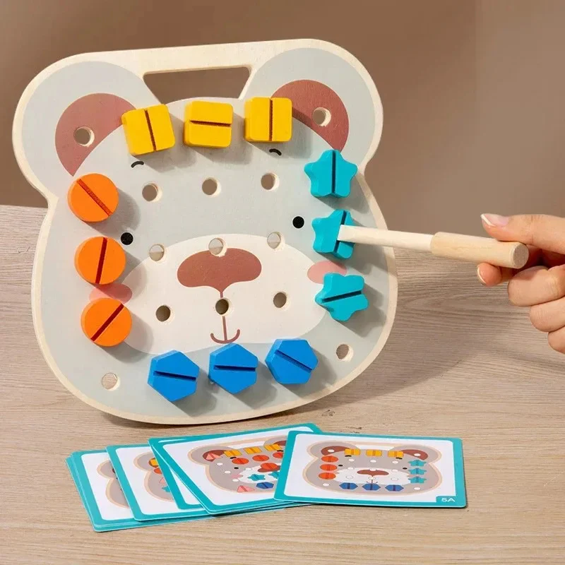 Montessori Color Screw Bear Board for Little Handymen - Image 3
