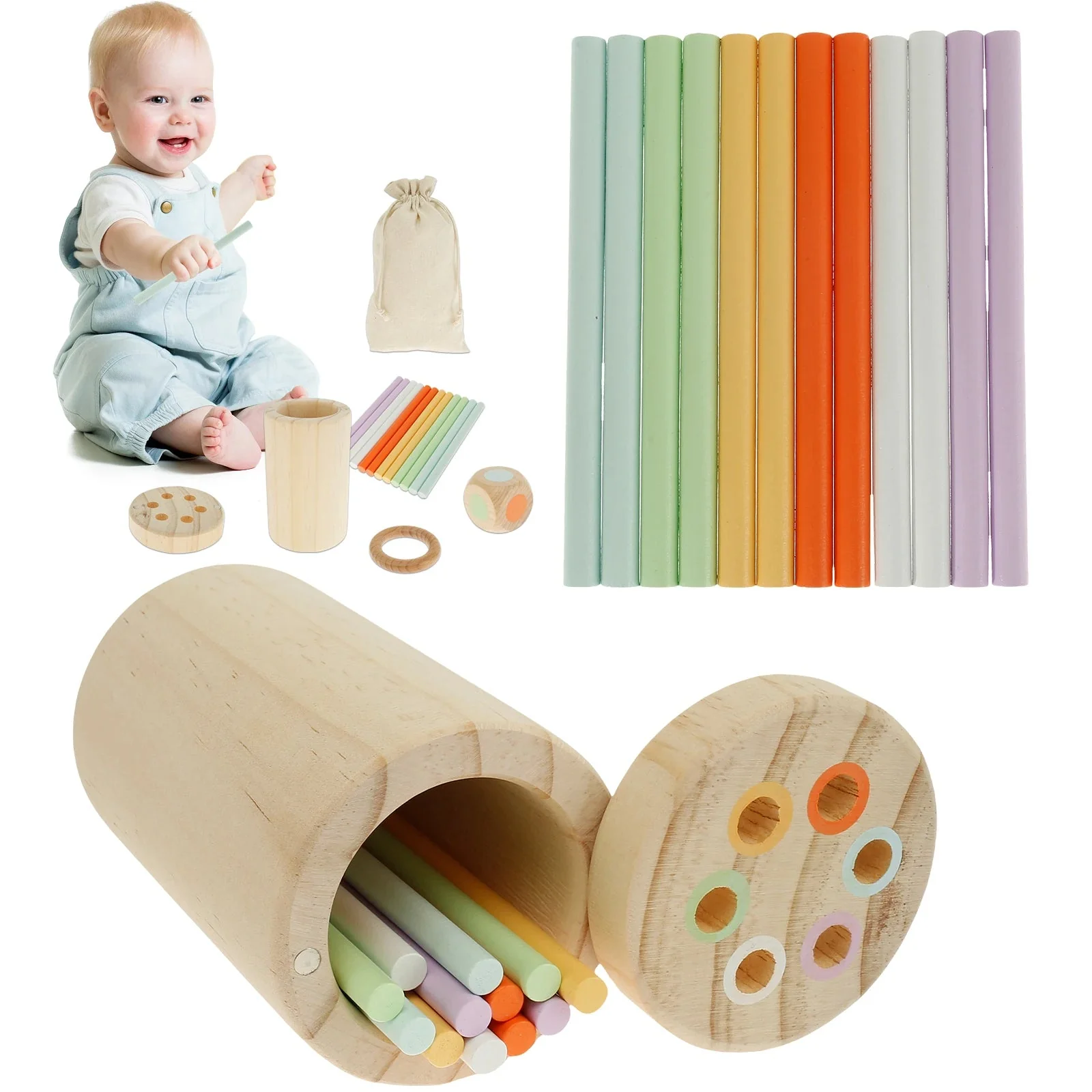 Montessori Color Wooden Stick Game - Image 3