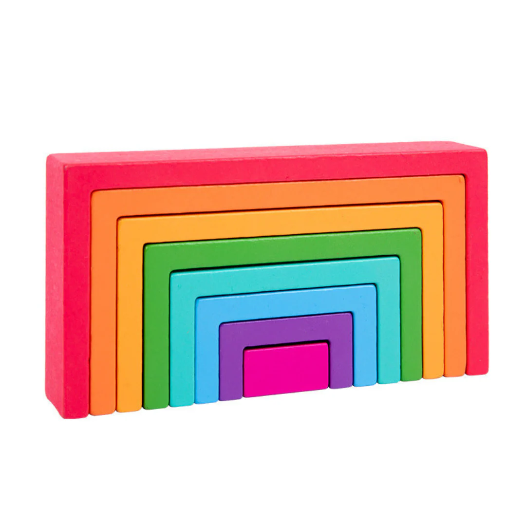 Montessori Colored Wooden Building Blocks - Image 4