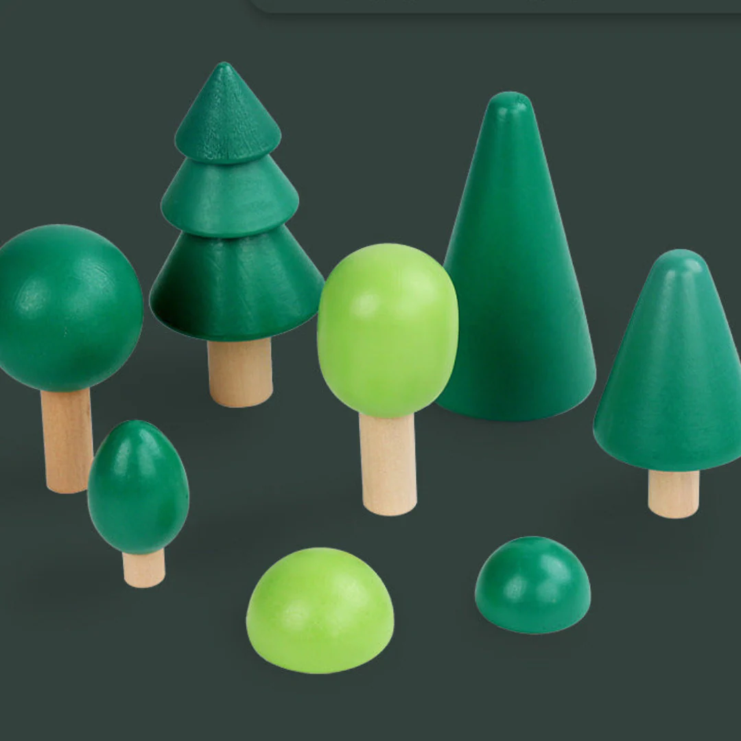 Montessori Colored Wooden Building Blocks - Image 8