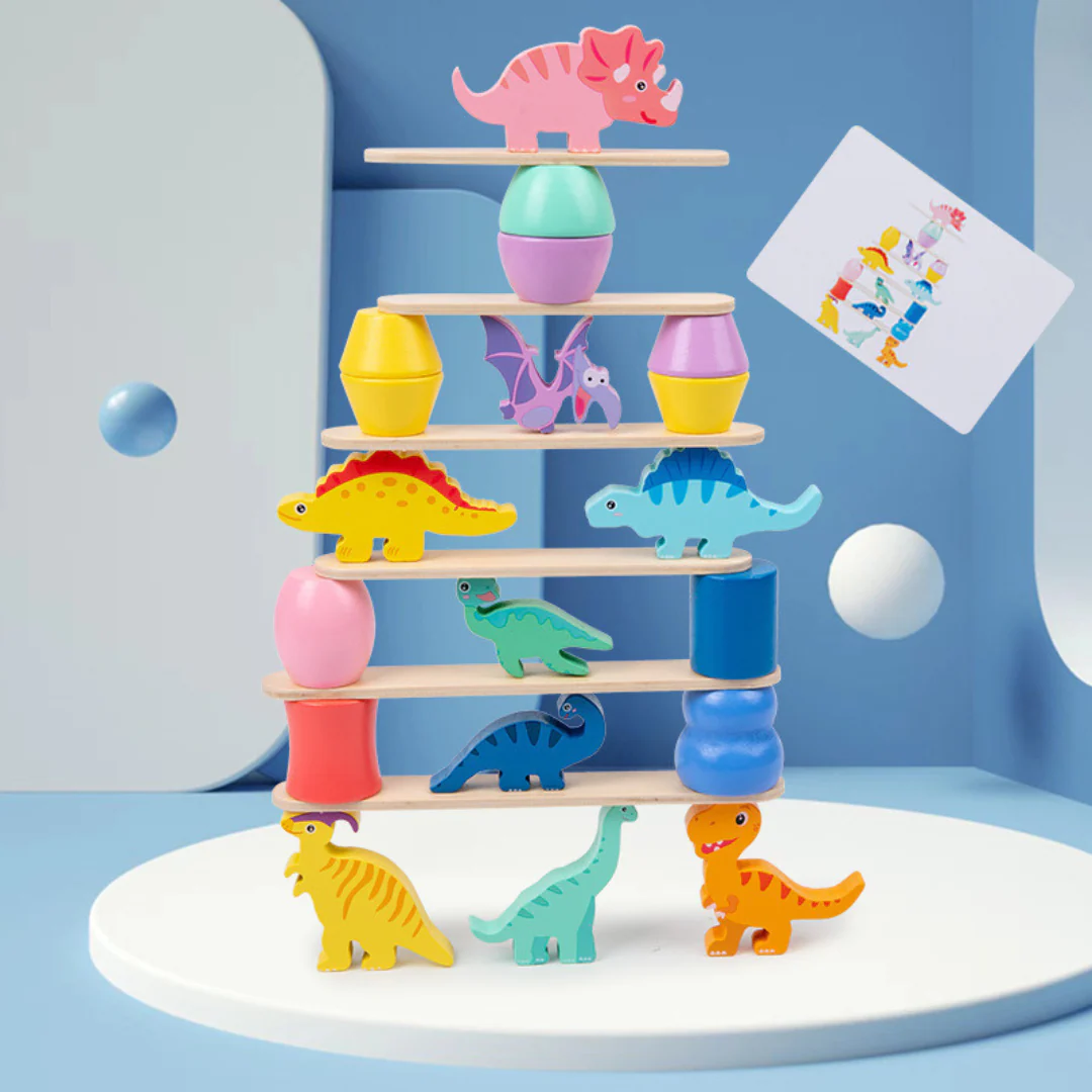 Montessori Dinosaur Stacking Game - Image 2