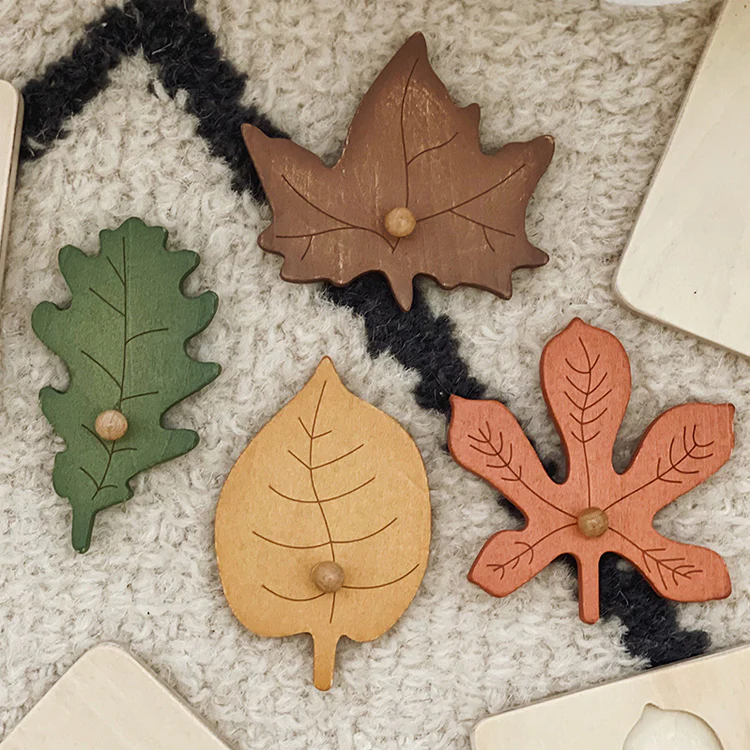 Montessori leaves puzzle made of wood - Image 4