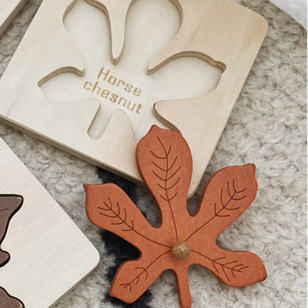 Montessori leaves puzzle made of wood - Image 5