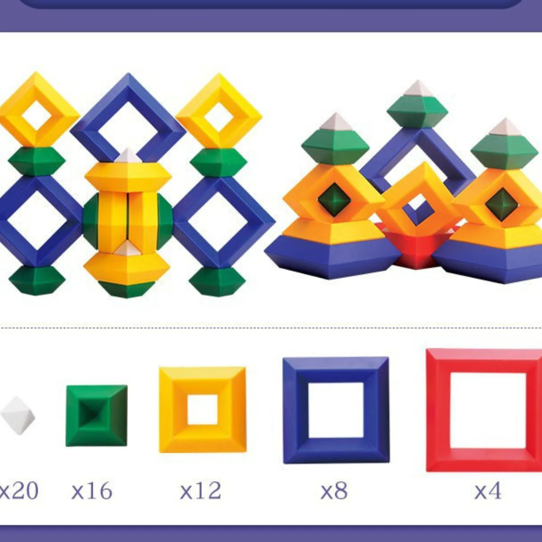 Montessori Pyramid Building Block Toy - Image 4