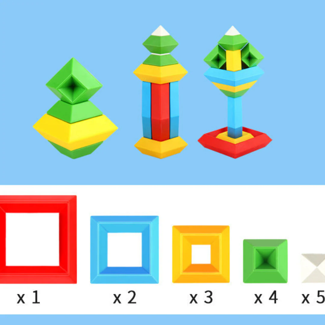 Montessori Pyramid Building Block Toy - Image 5
