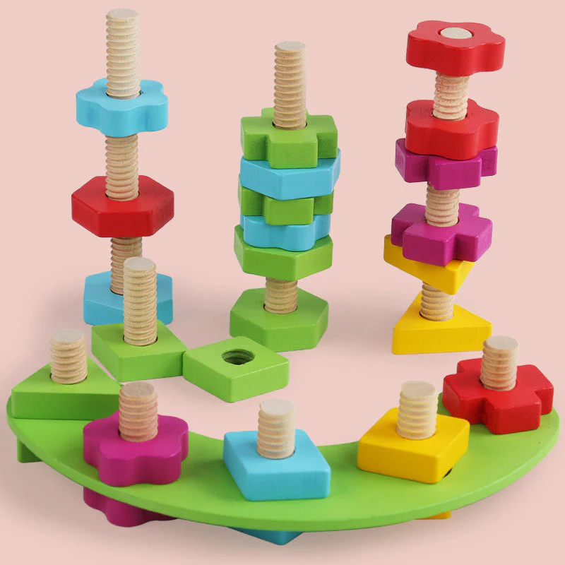 Montessori Screws and Bolts Wooden Toy - Image 2
