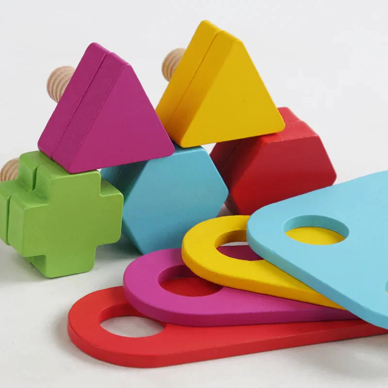 Montessori Screws and Bolts Wooden Toy - Image 3