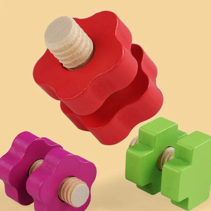 Montessori Screws and Bolts Wooden Toy - Image 4