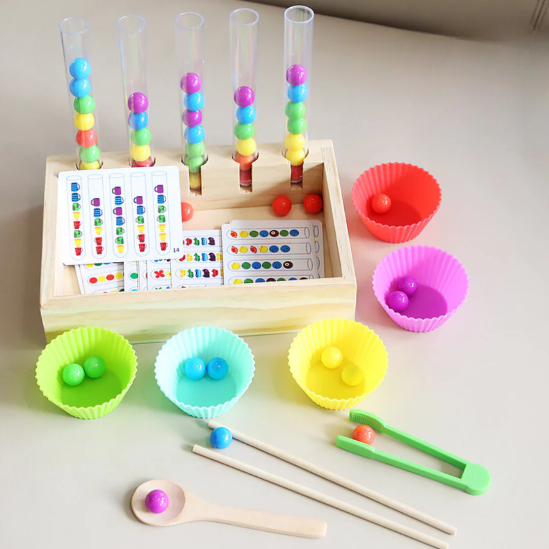 Montessori Wooden Bead Sorting Game - Image 10