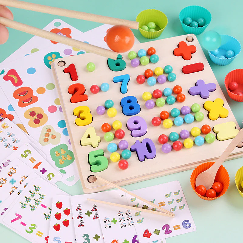 Montessori Wooden Bead Sorting Game - Image 4