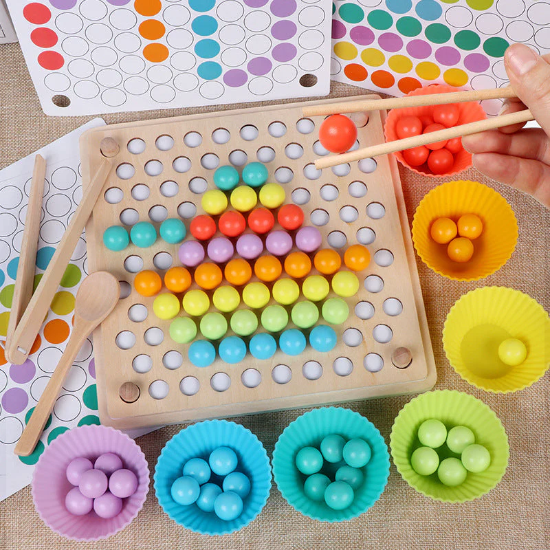 Montessori Wooden Bead Sorting Game - Image 6