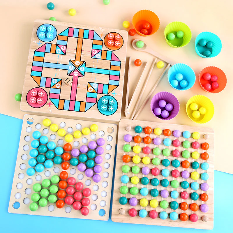 Montessori Wooden Bead Sorting Game - Image 8