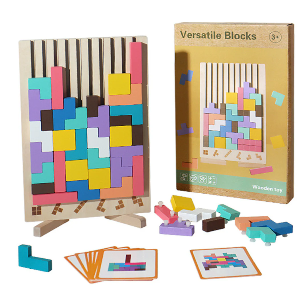 Montessori wooden blocks and shapes game - Image 7