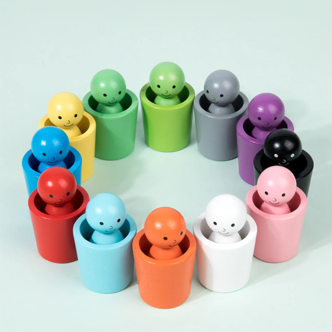Montessori Wooden Colour Sorting Cup Game - Image 6
