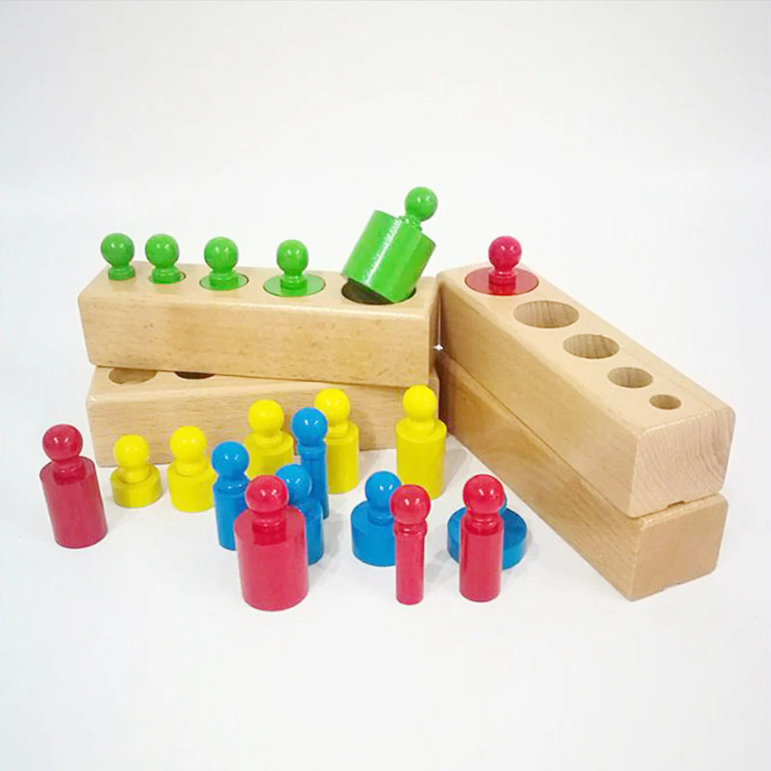 Montessori Wooden Cylinder Puzzle - Image 4