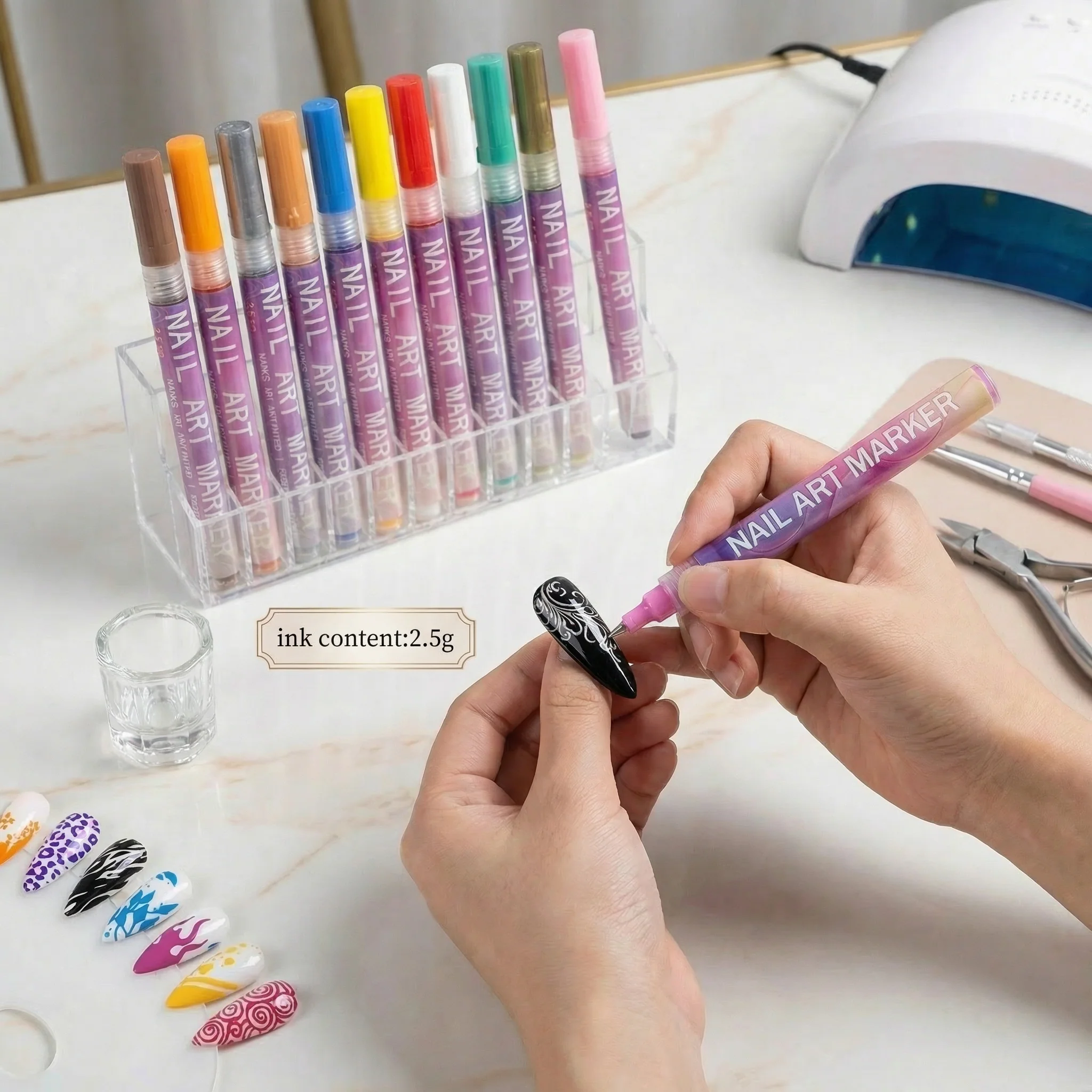 Nail Art Marker Set with Precision Tip – Acrylic Pens for Detailed Nail Designs - Image 5
