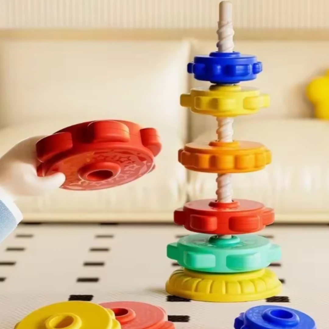 Rainbow spinning and colour tower toy - Image 3