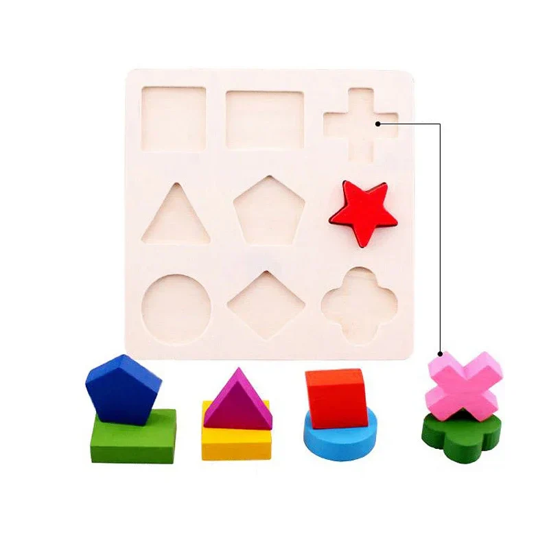 Simple Montessori Shapes and Colors Wooden Puzzle for Toddlers - Image 4