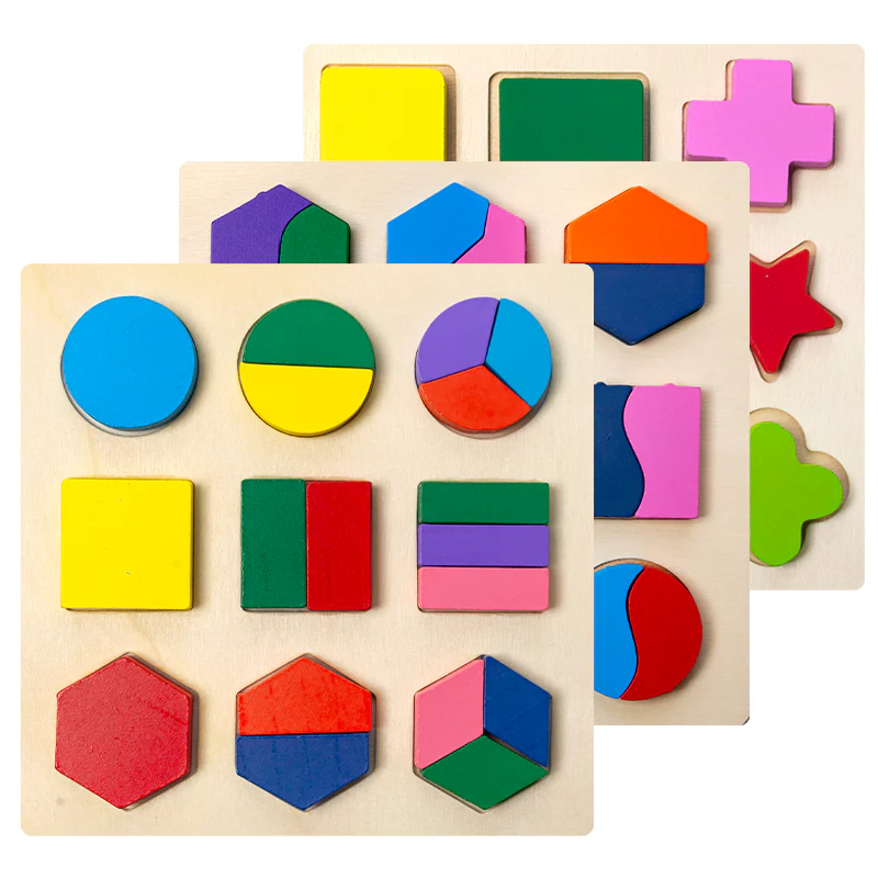 Simple Montessori Shapes and Colors Wooden Puzzle for Toddlers - Image 6