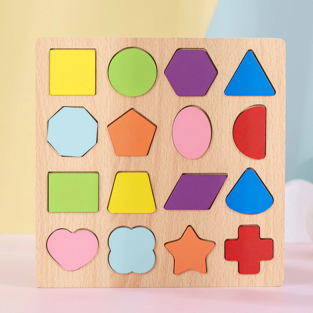 Simple Wooden Shapes, Numbers, and Letters Puzzle - Image 9